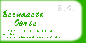 bernadett opris business card